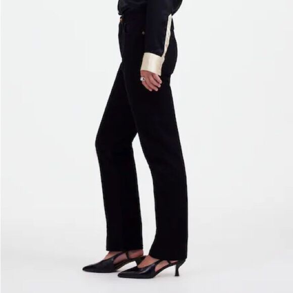 Alexa Chung X Madewell High Rise Straight Jeans Black Outridge Wash Size 26 NWT - Picture 3 of 10